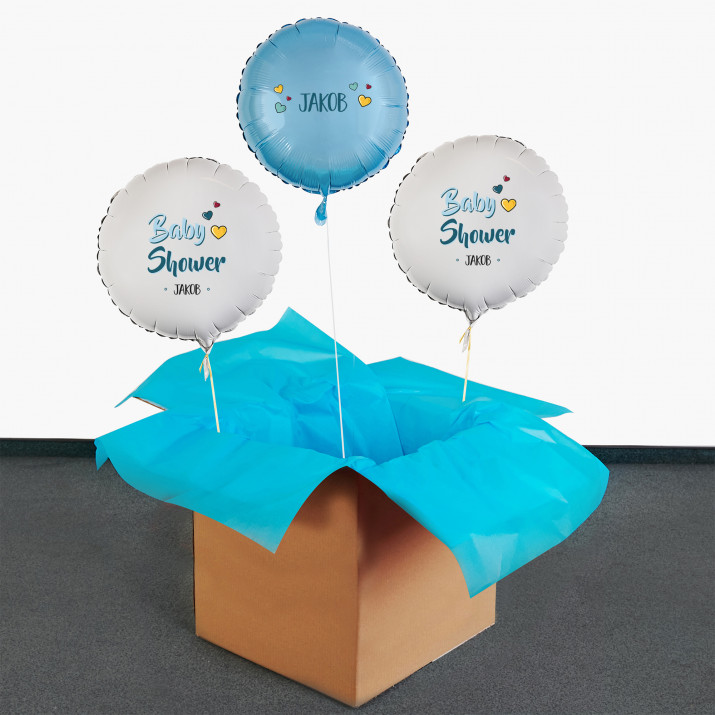 Baby shower Junge - Set mit Heliumballons - Kreisen